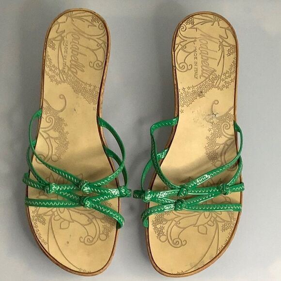 MODABELLA GREEN WEDGE HEEL SANDALS MADE IN ITALY SIZE 39‎ - Picture 3 of 11
